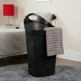 thumbnail image 3 of Mind Reader 60L Rolling Laundry Hamper, Clothes Basket, Wheels, Plastic, 29.25"H, Black, 3 of 11