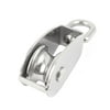 32mm Dia Stainless Steel Single Sheave Hoist Swivel Eye Wire Rope Pulley 0.25Ton