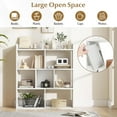 thumbnail image 5 of LOKO 7-Cube Bookcase, 4-Tier Storage Display Shelf with Anti-Tipping Kits, Freestanding Wooden Floor Standing Unit, Modern Open-Back Bookshelf for Living Room, Kids Room, Study, Office (1, White), 5 of 9
