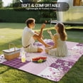 thumbnail image 4 of Boho Purple Flowers Outdoor Rug for Patio/Deck/Porch, Non-Slip Large Area Rug 5 x 8 Ft, Spring Floral Botanical Patchwork Vintage Indoor Outdoor Rugs Washable Area Rugs, Camping Rug Carpet Runner, 4 of 8