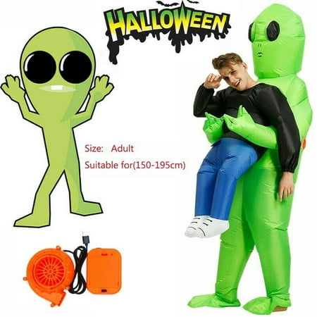 Adults Inflatable Monster Costume Green Alien Carrying Human Cosplay Christmas
