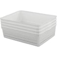 thumbnail image 1 of Lesbin Plastic Storage Trays Baskets, Organizing Baskets, Set of 4 (White), 1 of 7