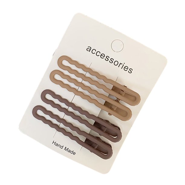 horquillas para el cabello con textura mate, diseño rectangular ondulado, pinzas para el cabello con dientes ajustados para una sujeción fuerte. Accesorios para el cabello de uso diario.