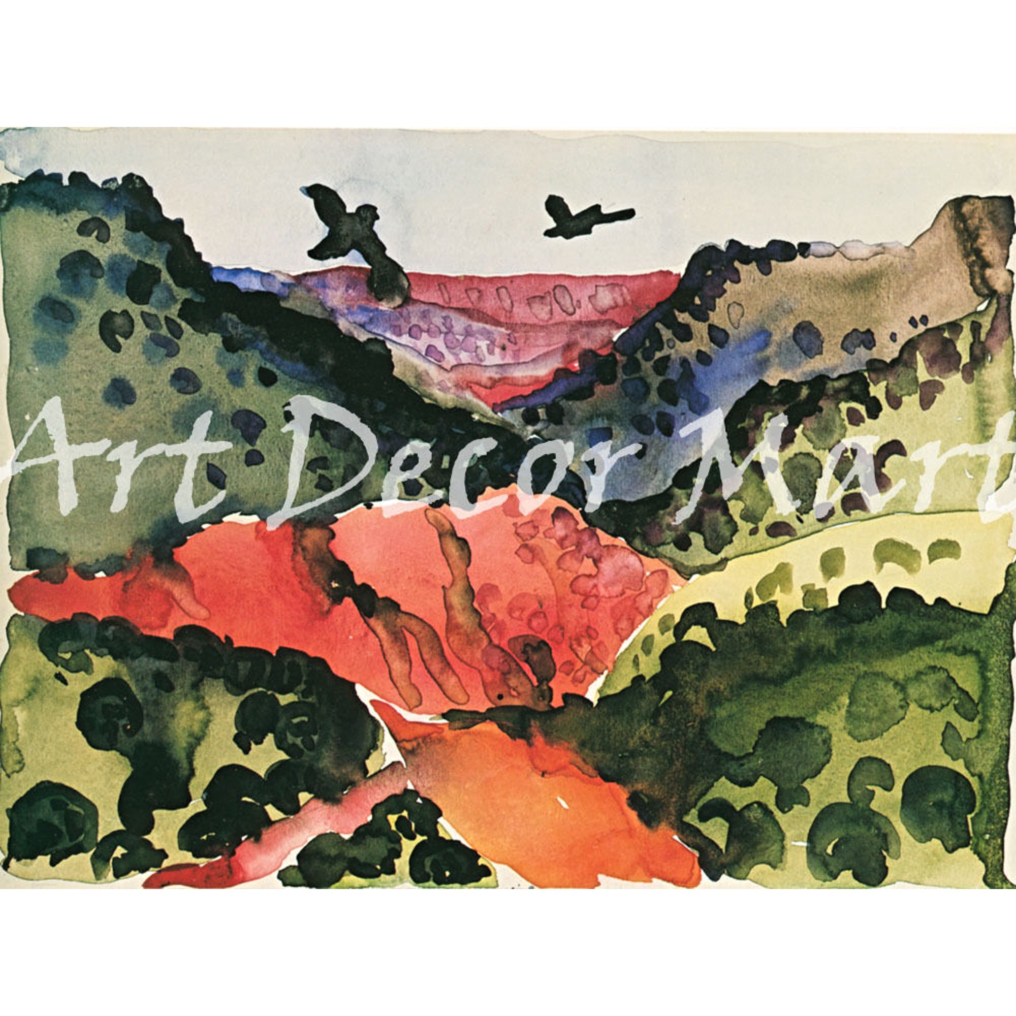 Red Mesa-O Keeffe - CANVAS OR FINE PRINT WALL ART