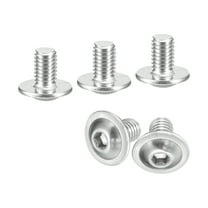 Uxcell Flanged Button Head Socket Cap Screws, 100 Pcs M5x8mm - 304 Stainless Steel Socket Drive Fasteners Bolts, Fully Thread Machine Screws (Silver)