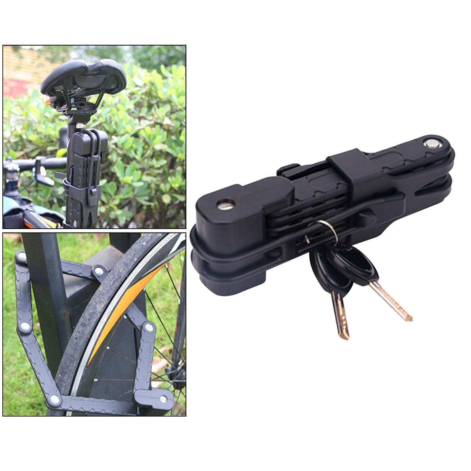 DimyFew Bike Lock Bicycle Scooter Motorcycle Folding Locks with 2 Keys, Fold Chain Heavy Black
