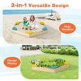 thumbnail image 6 of Costway Wooden Sandbox with Seats, Outdoor Backyard Bottomless Sandpit for Kids, Multicolor, 9 lb, 6 of 11