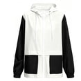 thumbnail image 6 of Women's Waterproof Rain Jackets Plus Size Lightweight Hooded Solid Long Sleeved Zipper Jacket Top Blouse Casual Pocket Coat, 6 of 6
