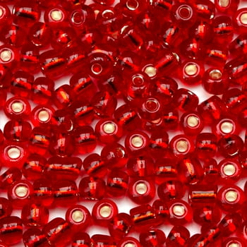 Cousin DIY Glass E-Beads, 100g Bulk Pack, 6/0, Red, 1000+ Pieces