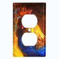 thumbnail image 2 of Metal Light Switch Plate Cover Colorful Rooster Fiery Sunset Portrait Painting PNT012, 2 of 13