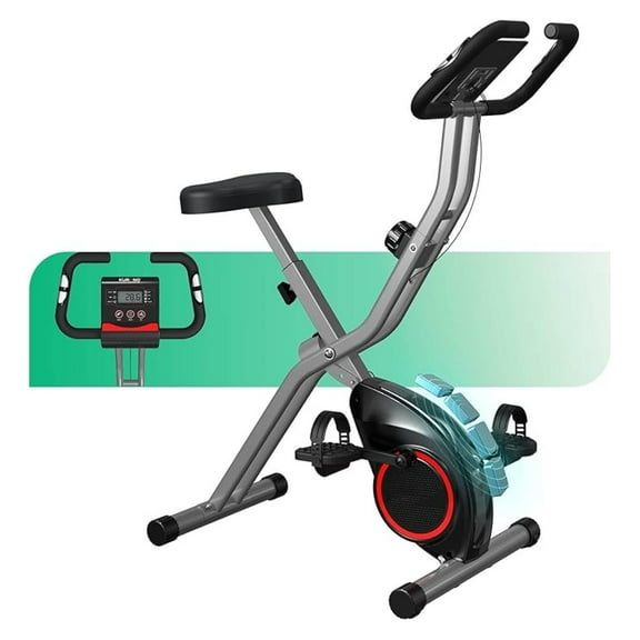 Indoor Exercise Bike Stationary Bikes for Home with 16-Level Magnetic Resistance, Lightweight Foldable Cycling Bike with 70% Pre-Assembled, 260 LBS Capacity