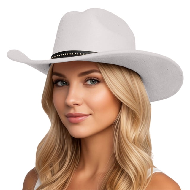 Chapeau de Cowboy Western à Grand Bord avec Design Classique Incurvé pour Tenue Décontractée à la Maison et Style Extérieur