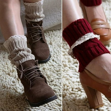 

Vista Shops Vintage Style CableKnit At Your Feet Leg Warmer Socks With Lace