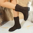 thumbnail image 5 of Viluyesy Womens Comfort Boots, Wide Calf Round Toe Low Heels Fall Winter Retro Suede Boots Coffee US6, 5 of 9