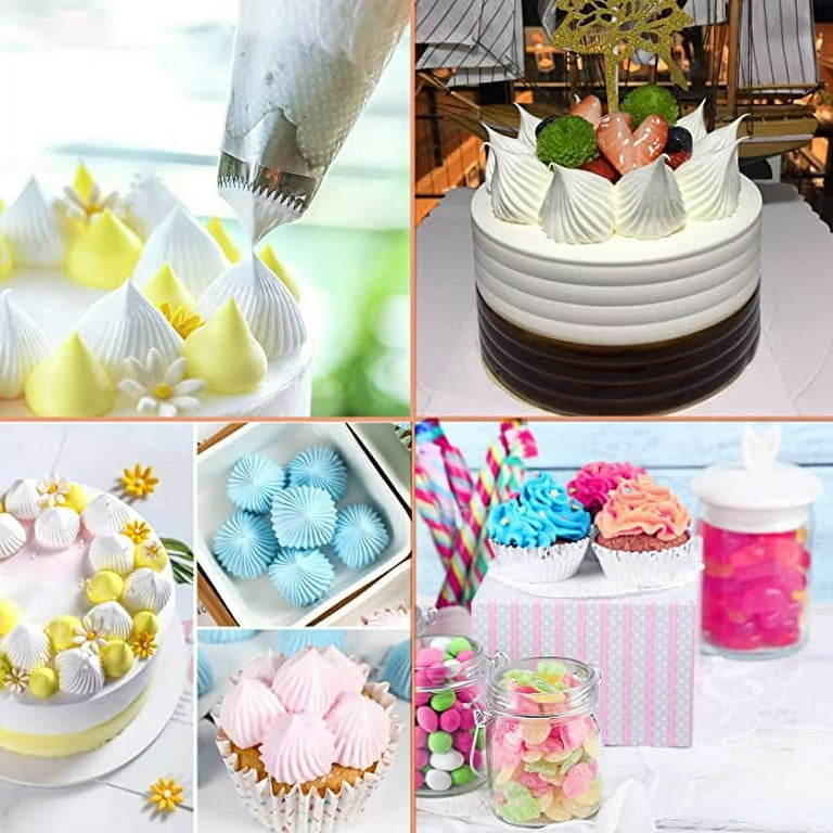 4pcs Square Round Piping Nozzles Set, Stainless Steel Nozzles Tips