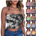 thumbnail image 2 of Umfun Women's Tie Dye Strapless Tube Top Y2K Trendy Crop Top Print Summer Outfit Sleeveless Bandeau for Party Club Beach Daily Wear, 2 of 9