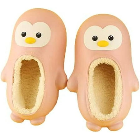 

CoCopeaunt Women Cute Penguin Animal Soft Wrap Heel Slippers Fluffy Faux Fur Lining Non-slip House Shoes Indoor Outdoor