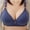 Navy blue, variant on Women's Plus Size Cotton Bra Widened Shoulder Straps Female Comfort Breast Cover Brasieres Wire Free Bra