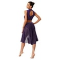thumbnail image 2 of Sholeno Women Applique Lyrical Dance Outfits Sleeveless Tops Irregular Skirted Leotard Contemporary Dancewear Purple XL, 2 of 5