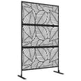 thumbnail image 1 of Outsunny Metal Privacy Screen W/ Expansion Screws Outdoor Divider, Leaf, 1 of 10