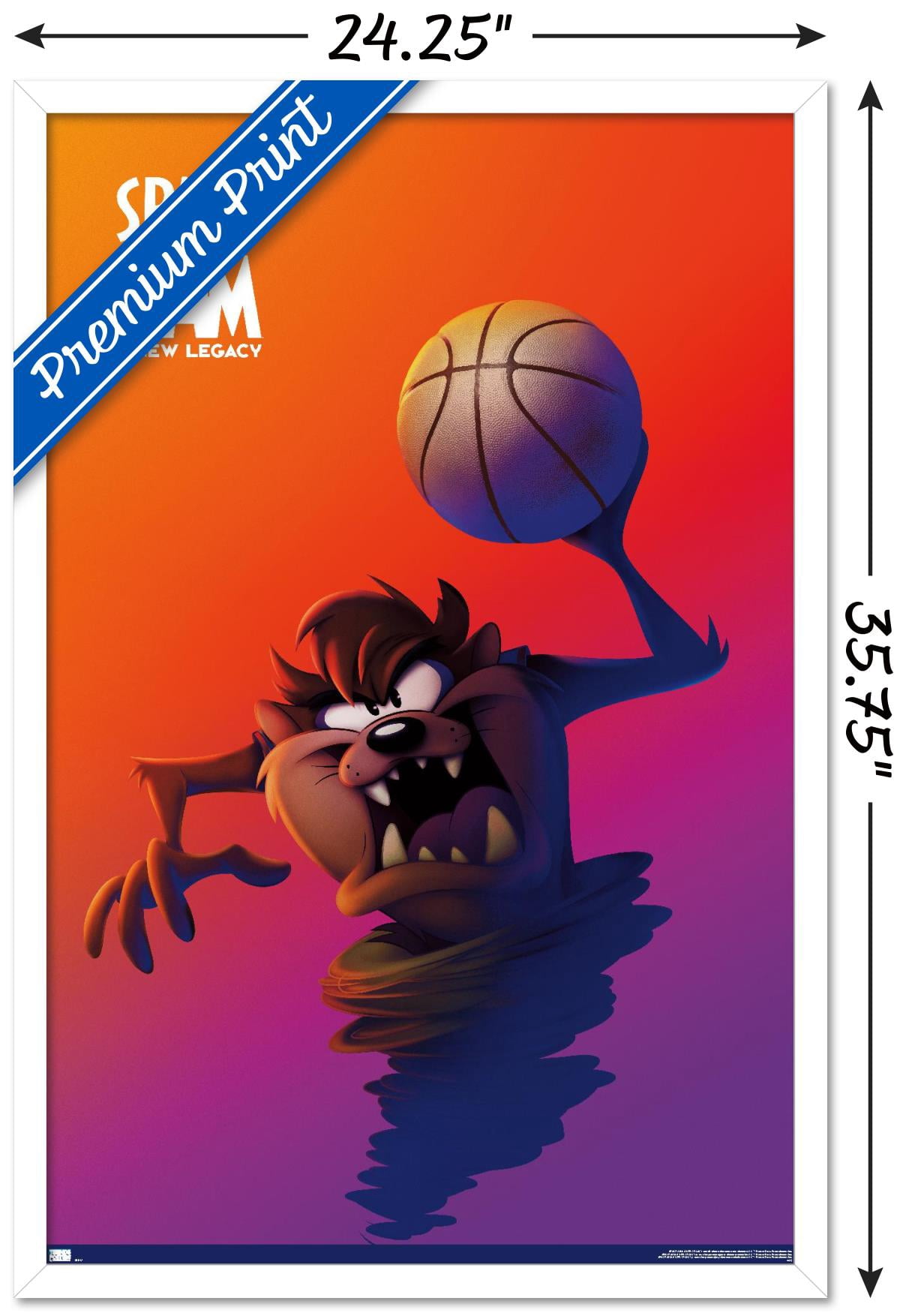 Space Jam: A New Legacy - Tasmanian DeVil One Sheet Wall Poster, 22.375" x 34", Framed