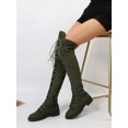 thumbnail image 1 of 2023 Autumn/winter New Arrivals Over-the-knee Boots With Lace-up Design & Side Zipper, Women's Fashion Boots, 1 of 4