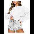 thumbnail image 3 of Sudaderas de Larga para Mujer, Cuello Redondo, Jerséis Holgados, Tops de Otoño L, 3 of 9