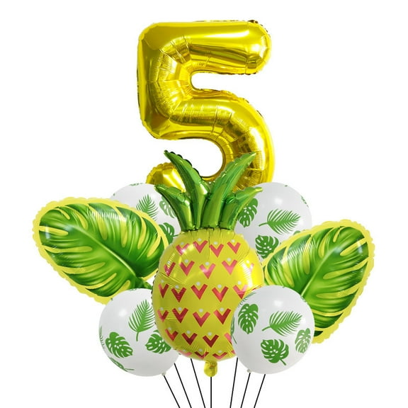 Pineapple cartoon golden number balloons for various party decorations and photo props.