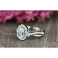 thumbnail image 2 of Eclet Jewels 14K White Gold Over Rings - Oval Cut 2 Ct Excellent White Diamond Rings -Engagement Wedding Halo Promise Rings for Women's - Diamond Jewelry For Birthday Gift - Christmas Gifts for Her, 2 of 9