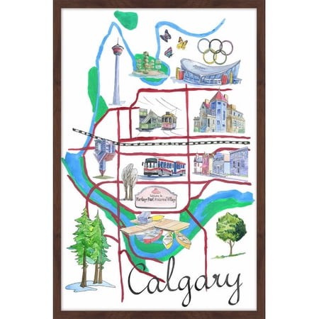 "Tour of Calgary" Framed Painting Print