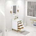 thumbnail image 4 of Water Creation Bristol 24" Wood Single Bathroom Vanity in Pure White & Gold, 4 of 7