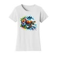 thumbnail image 2 of Gravity Trading Womens Turtle Wave Solar T-Shirt Color Changing Summer Beach Sun Tee, White XL, 2 of 3