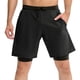 thumbnail image 1 of Pantalones cortos deportivos 2 en 1 para hombre, bolsillo, elástico, transpirable, baloncesto, correr, Fitness, 1 of 7