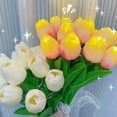 thumbnail image 2 of 10pcs Flash Led Light Tulips Realistic Artificial Flowers For Home Garden Decor, Wedding Gift, 2 of 5