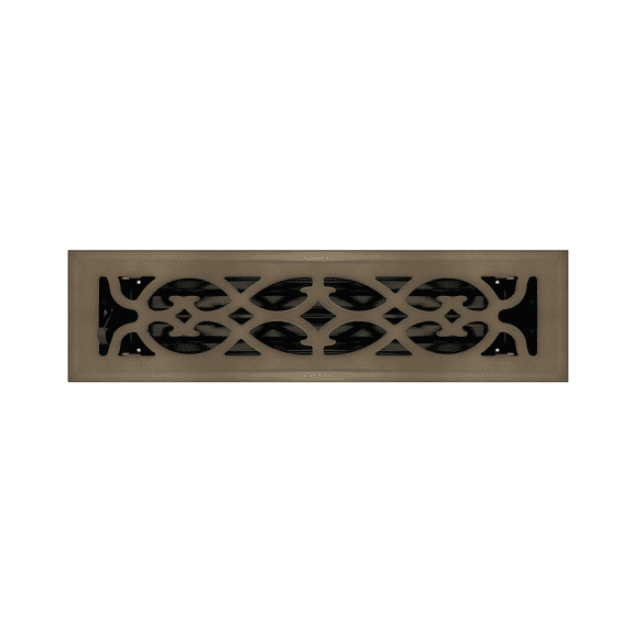 2.25" x 12" Oil Rubbed Bronze Victorian Style Floor Register - Decorative Vent Cover
