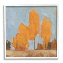 Stupell Industries Autumn Trees Brilliant Orange Leaves Soft Blue Sky, 24 x 24, Designed by Jacob Green