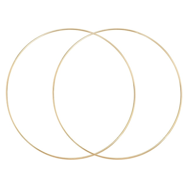 Uxcell 2Pcs Dream Catcher Rings, 13.8" Metal Hoops for Crafts Wreath Hoop Rings for Wall Hanging Crafts Home Decorations DIY Wedding Wreath Decor, Gold 13.5