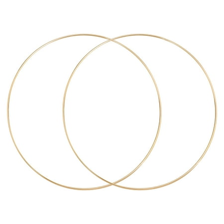 Uxcell 2Pcs Dream Catcher Rings, 13.8" Metal Hoops for Crafts Wreath Hoop Rings for Wall Hanging Crafts Home Decorations DIY Wedding Wreath Decor, Gold 13.5"