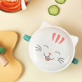 thumbnail image 3 of Cute Cat With Lid Instant Noodle Bowl Household Stainless Steel Dining Bowl For Dormitory Office, 3 of 4