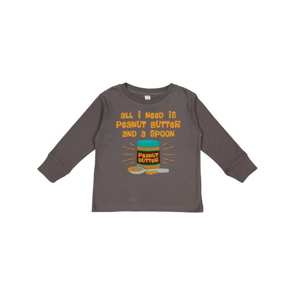 Inktastic Peanut Butter Spoon Boys or Girls Long Sleeve Toddler T-Shirt