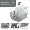 thumbnail image 2 of Simplify 3 Pack Small Herringbone Plastic Storage Basket In Grey, 2 of 9