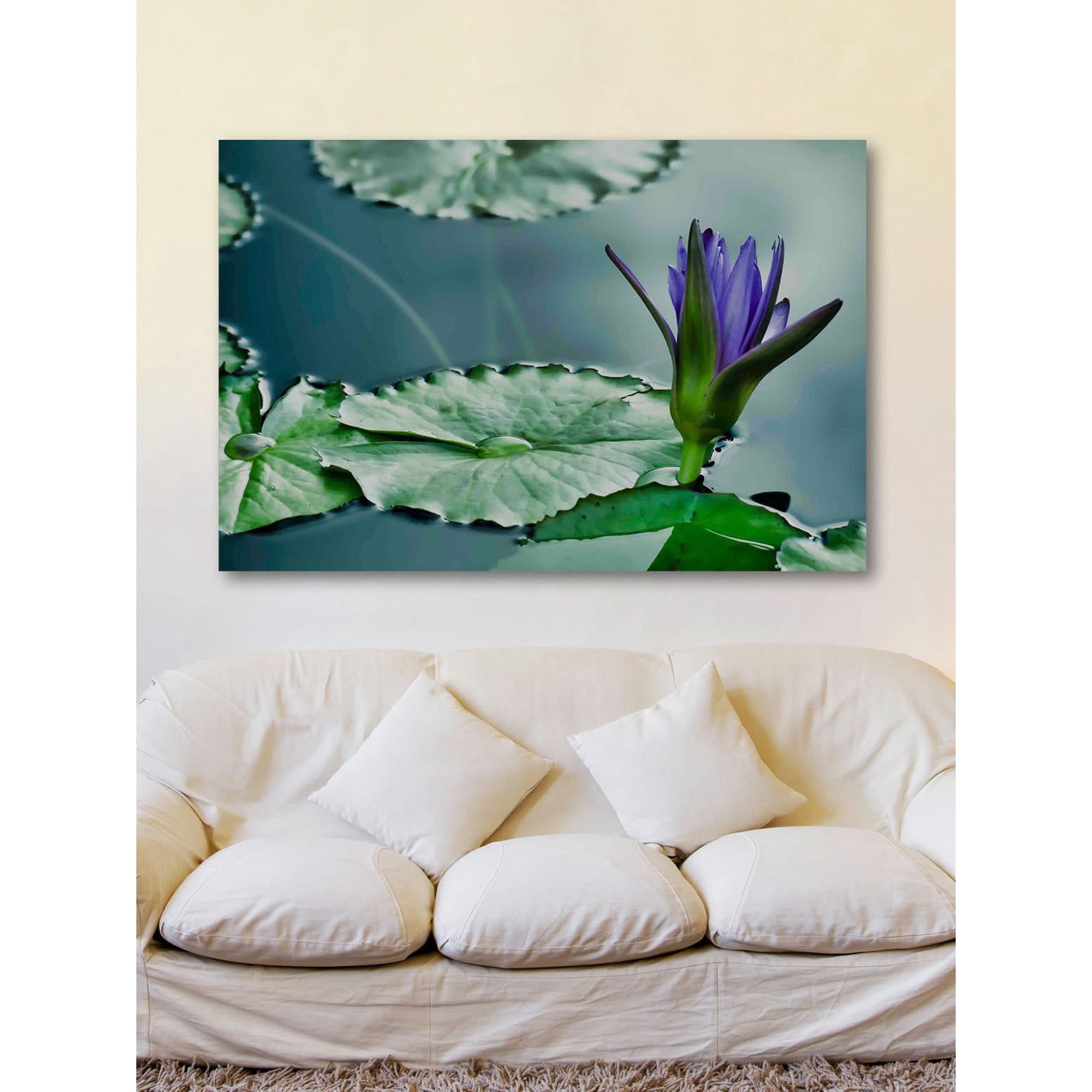 "Lily on the Pond" Painting Print on Canvas