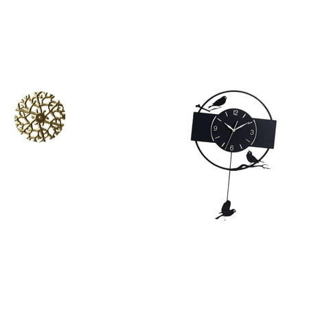 Wall Clock Bird Wall Clock Hanging Clock Creative Wrought Iron Frame for Bedroom Study Kitchen