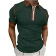 thumbnail image 1 of Birdeem Blouse Décontractée pour Hommes à Manches Courtes avec Fermeture Éclair et Col Rabattu, 1 of 6