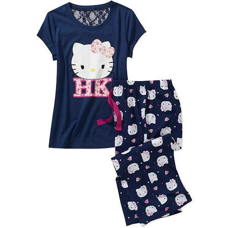 Juniors Hello Kitty Sleep Capri And Tee
