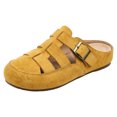 thumbnail image 5 of Rokment Womens Closed Toe Gladiator Clogs Suede Buckles Comfortable Backless Slip on Walking Flat Sandals for Boho Beach Summer 2026 Yellow Size 6, 5 of 7