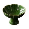 thumbnail image 1 of Frutero de cerámica con base decorativa para encimera de cocina, bandeja de frutas con forma de loto. Verde, 1 of 9