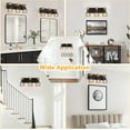 thumbnail image 5 of Farmhouse 3-Lights Vanity Wall Sconces Lighting Industrial Metal Black Bathroom Wall Light Fixtures, 1 Pack, 5 of 10