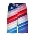 thumbnail image 3 of Oplxuo American Flag Men's Swim Trunks with Compression Liner USA Flag Swimming Trunks Board Shorts Swim Shorts with Pocket, 3 of 5