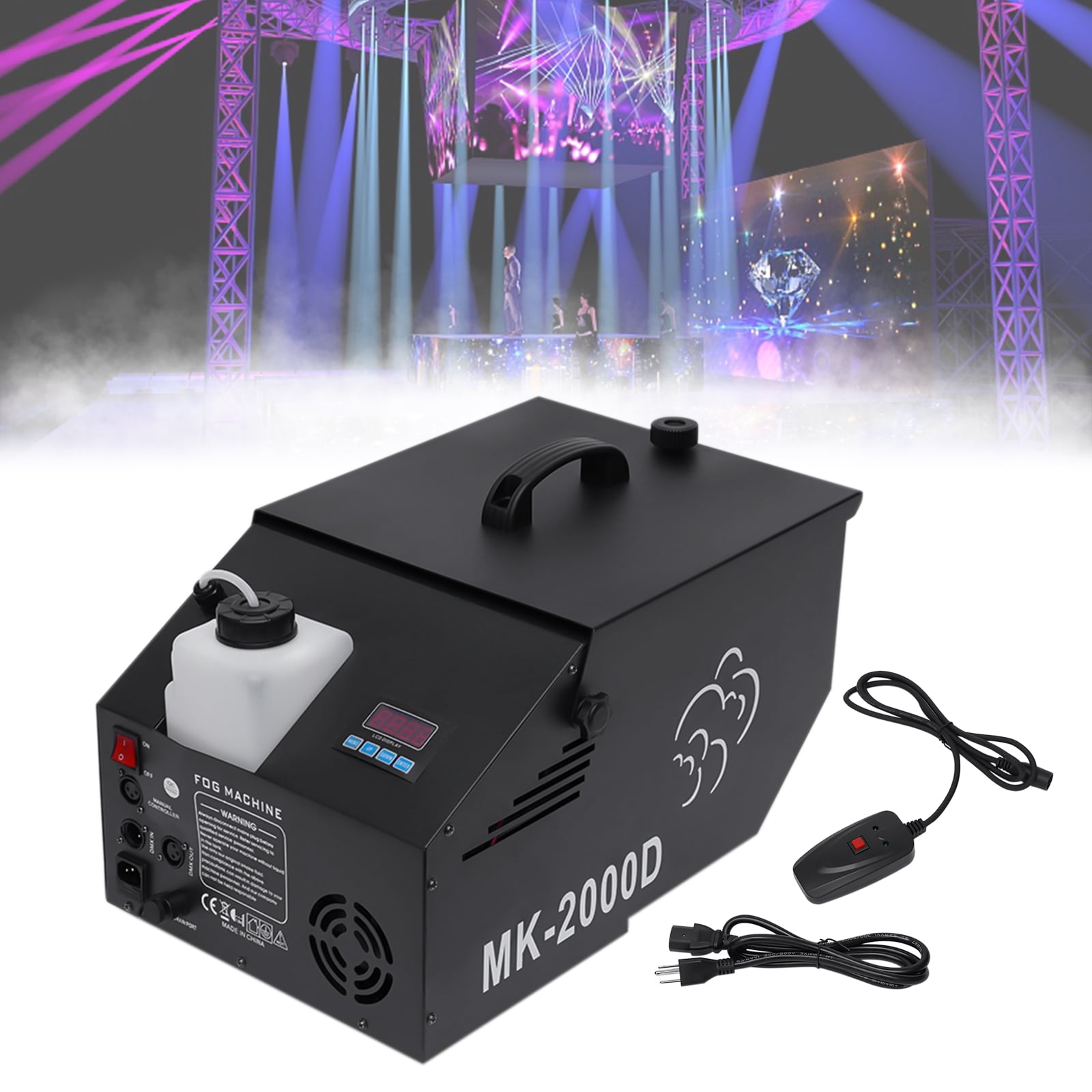 Wildnix Professional Fog Machine with Oil Pump, Adjustable Working Time and Interval, Ideal for Stage Effects, Parties, and Events
